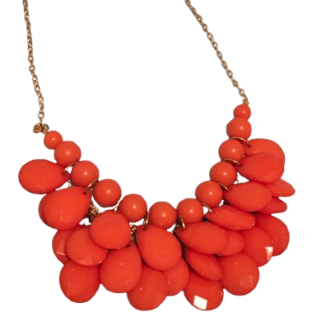 5/$25 or Free Gift: APT 9 Red Teardrop Beaded Bib Necklace